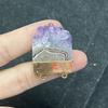 1Pc, Unique Natural Amethyst Cluster Pendant with Agate Layer, Golden Plated Crystal Charm for DIY Necklace Jewelry Making, 24×30mm