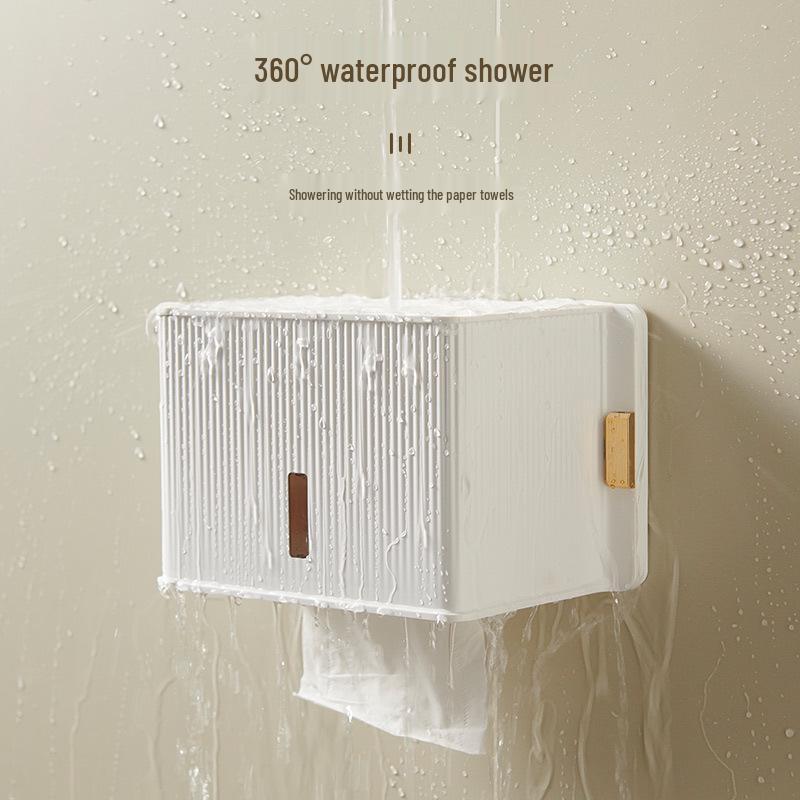 Luxury Wall-Mounted Tissue Box with Magnetic Suction—High-End Face Towel Storage Rack & Large Capacity Toilet Paper Dispenser