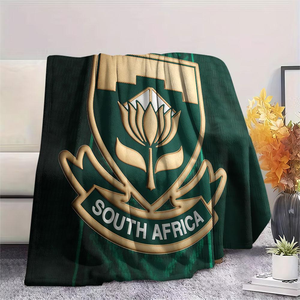 South Africa national football Printed Flannel Blanket, soft throw for bedroom sofa, washable,soccer fan merchandise, great gift.