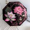 1 PC Automatic Folding Umbrella - Vintage flowers Pattern, Portable & Foldable Design with 8 Ribs, Christmas Birthday Gifts