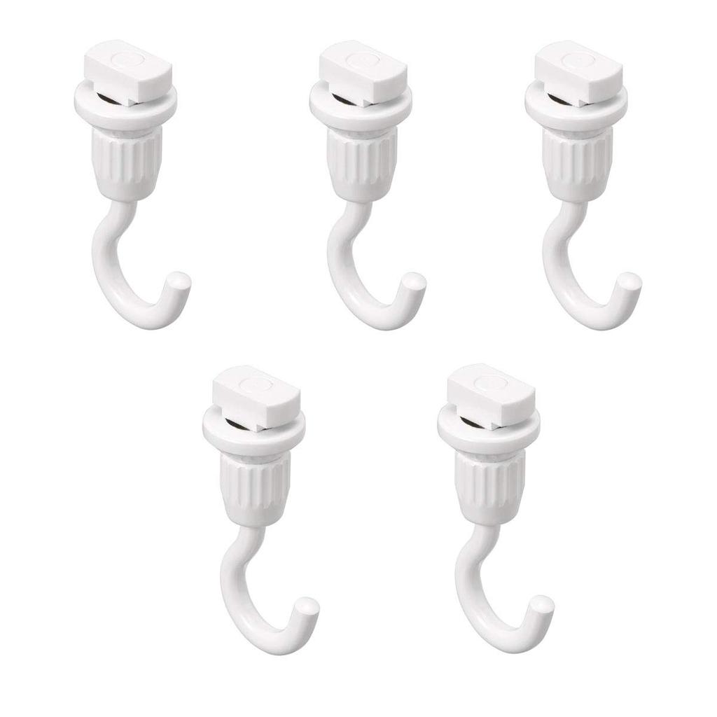 TOSO Picture Rail T-Hooks, 30A, Hook A (Ceiling Mount), Post-Installation Type, White, 5-Pack