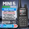 BAOFENG MINI 5 Walkie Talkie 2200mAh Bluetooth Programming Dual PTT Wireless Copy Frequency Multi Band New UV 5R Mini Ham Radio