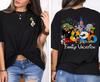 Potdemiel 2026 Family Vacation Tshirt Double Sided Cartoon Castle Print Casual Short Sleeve Tee for WoUnisex