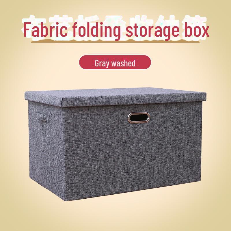 Drawer-Style Folding Storage Basket - Cotton & Linen Fabric