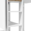 Kitchen table folding removable dining table 3 shelves 2 drop leaves modern design 120 x 60 x 75 cm white