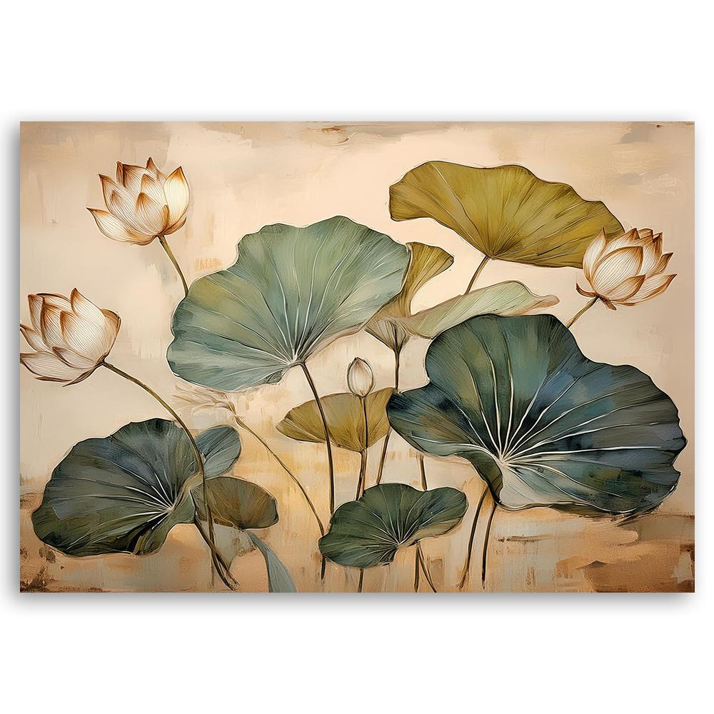 Canvas Print, Leaves Lilies Plants Flowers