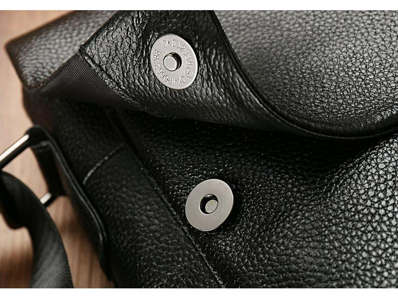 Pánská taška přes tělo z pravé kůže, vertikální, přes rameno - hovězí kůže s liči vzorem, ležérní móda.