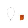 Hermes Pop H Series Pendant Lacquered Metal Necklace Women Necklace Silver Black H147991FP03