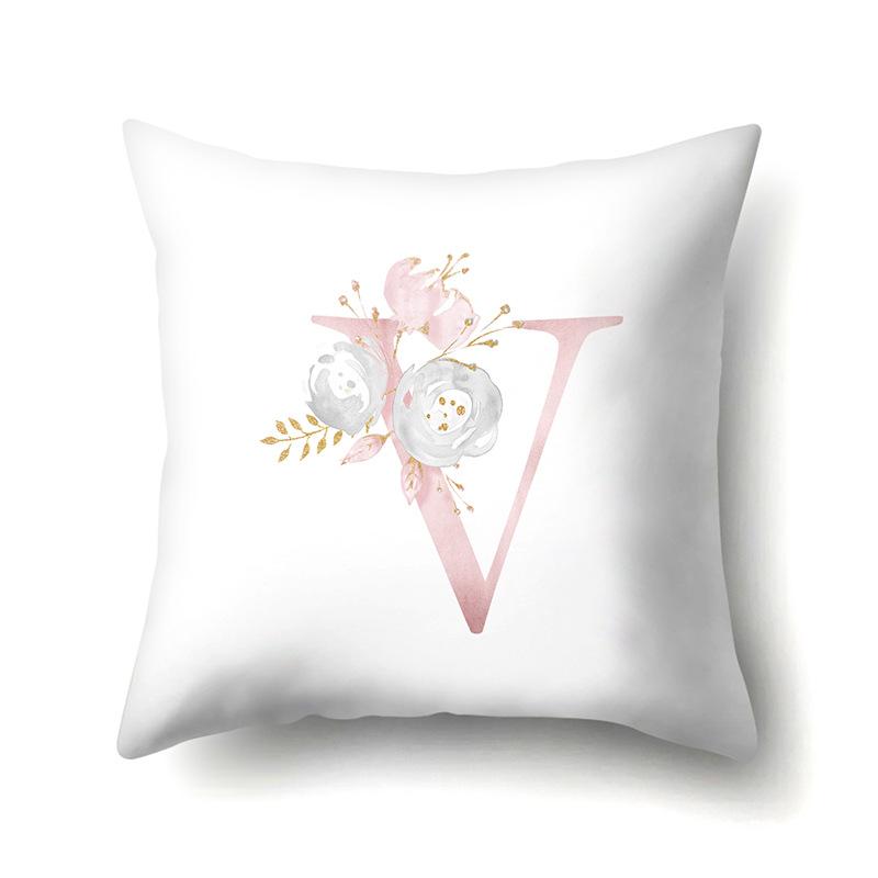 Polyester Pillowcase Automobile Decoration Home 26 English Letter Printing Pillowcase Waist Cushion Cover