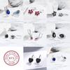 New 925 Sterling Silver Earrings Shiny Zircon Crystal For Women Fashion Jewelry Wedding Engagement Party Gifts