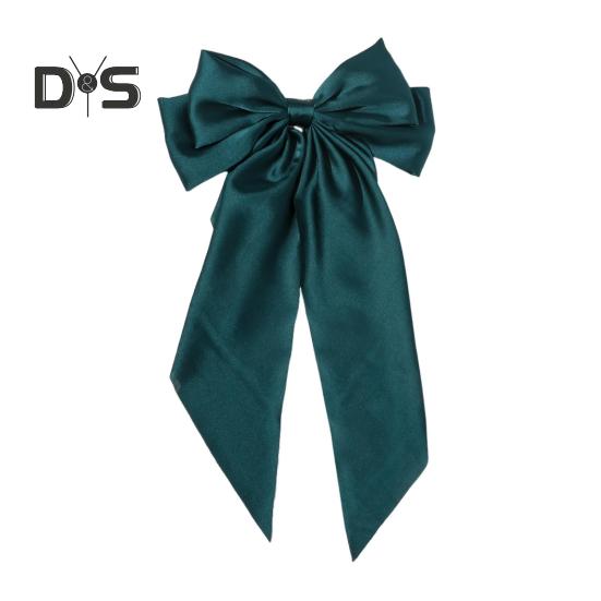 

Лента с бантом, декор, заколка для волос, атласная ткань, весенняя заколка для волос, противоскользящий дизайн, декоративная лента с бантом, заколка для волос на затылке, аксессуар для волос зелёный