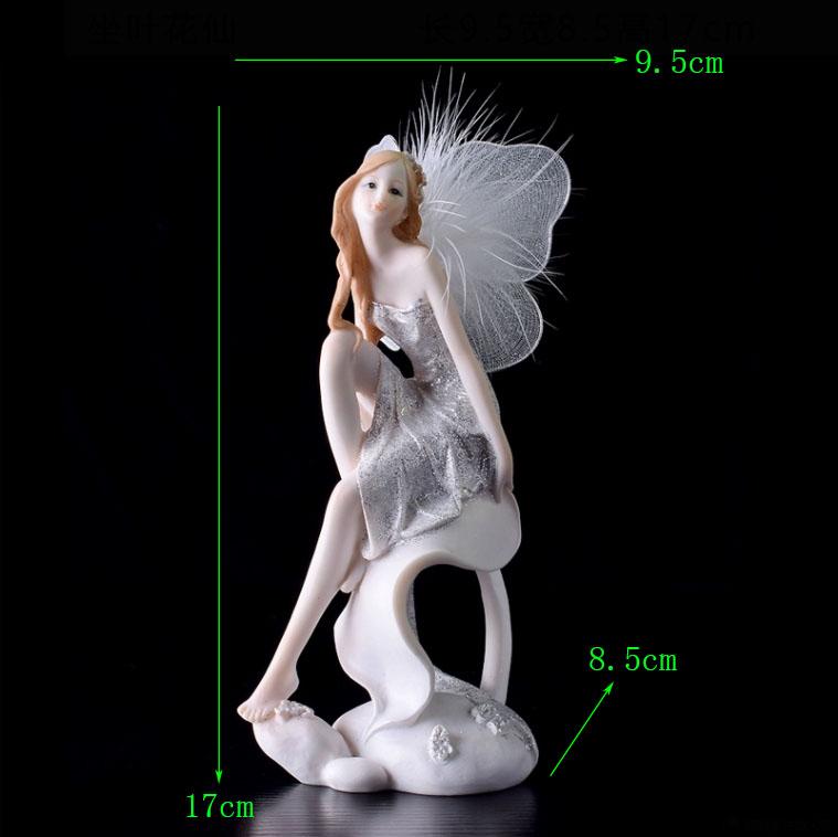 Europe Flower Fairy Beauty Angel Figurines Decoration Resin Home Crafts Desktop Cute Ornament Birthday Wedding Gift Accessories