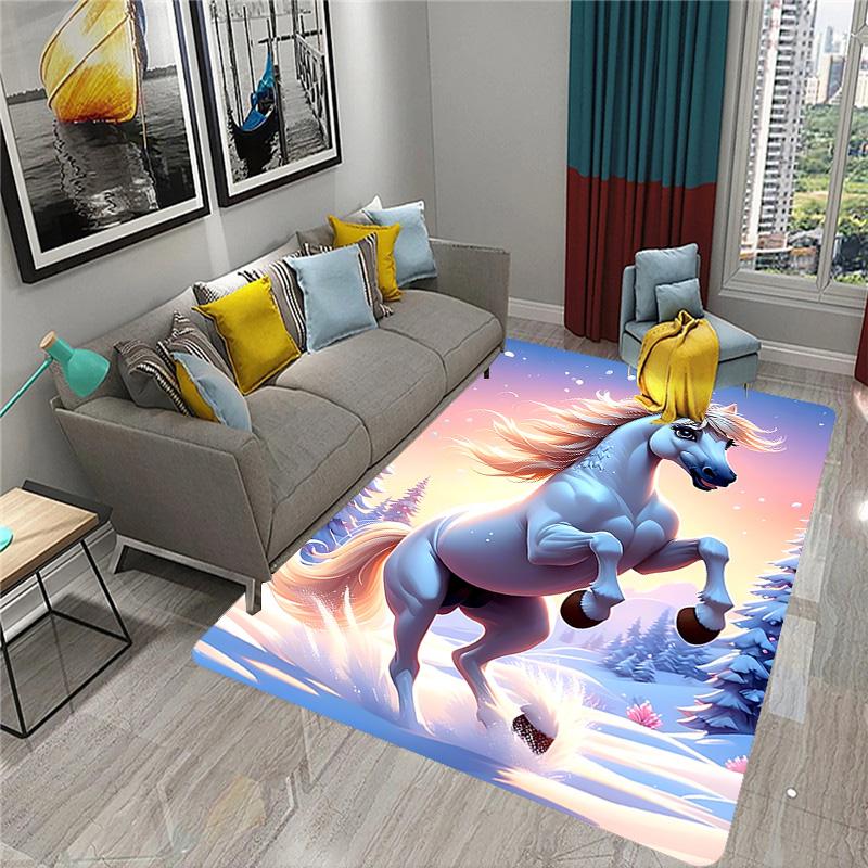 Horse Pattern Printed Rug home decor suitable for living room game room computer room bedroom carpet Halloween gift