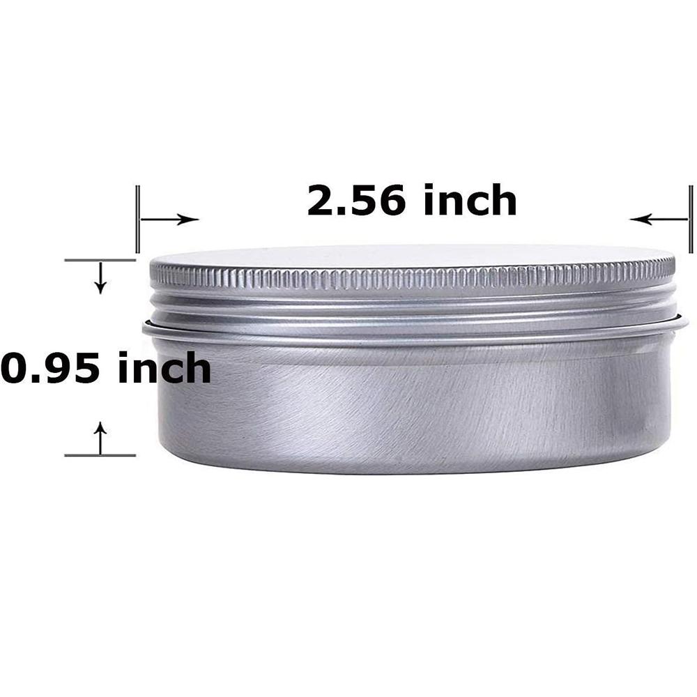 2 Ounce Aluminum Tin Jar Refillable Containers 60ml Aluminum Screw Lid Round Tin Container Bottle for Cosmetic,Lip Balm,Cream
