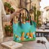 Easter Cartoon Tote Bag Cute Rabbit Carrot Pattern Outdoor Portable Large Capacity Handbag