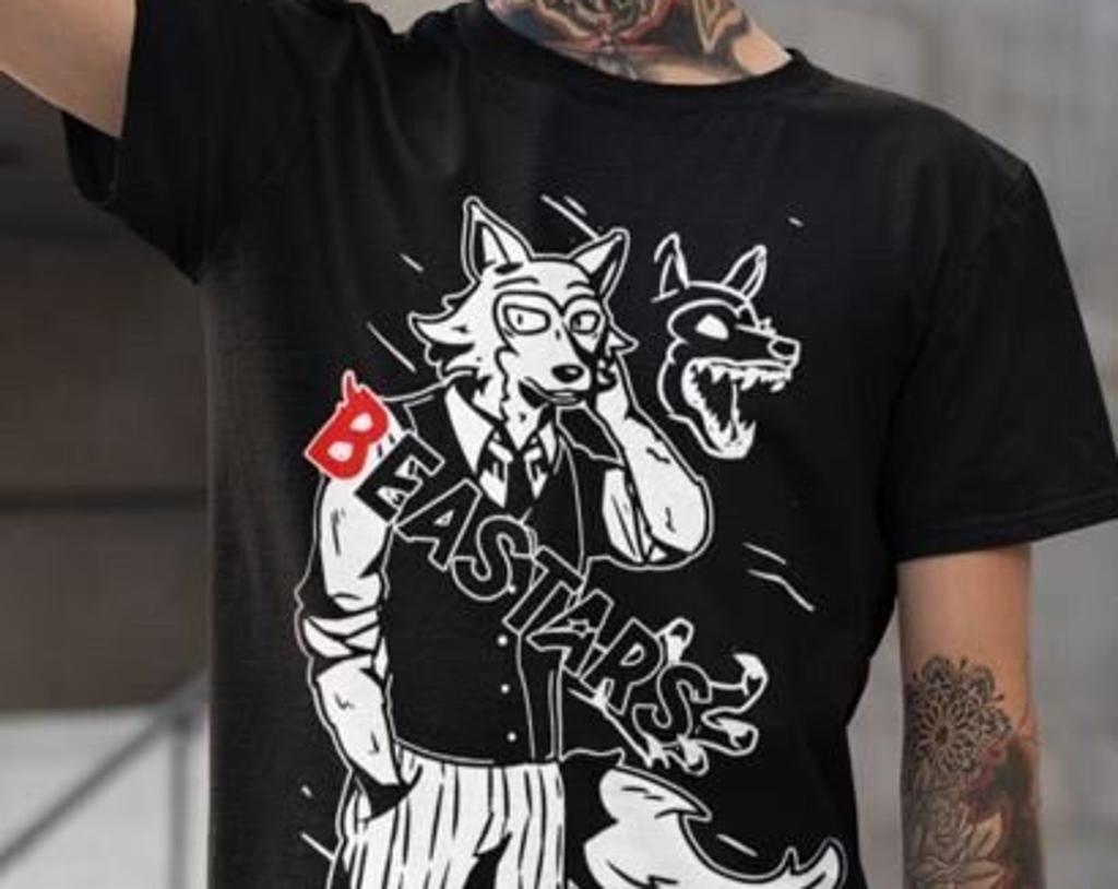 UNISEX - T-shirt Anime Beastars, Maglietta per Amanti Manga, Maglietta Grafica, Abbigliamento Otaku, Merch Regalo