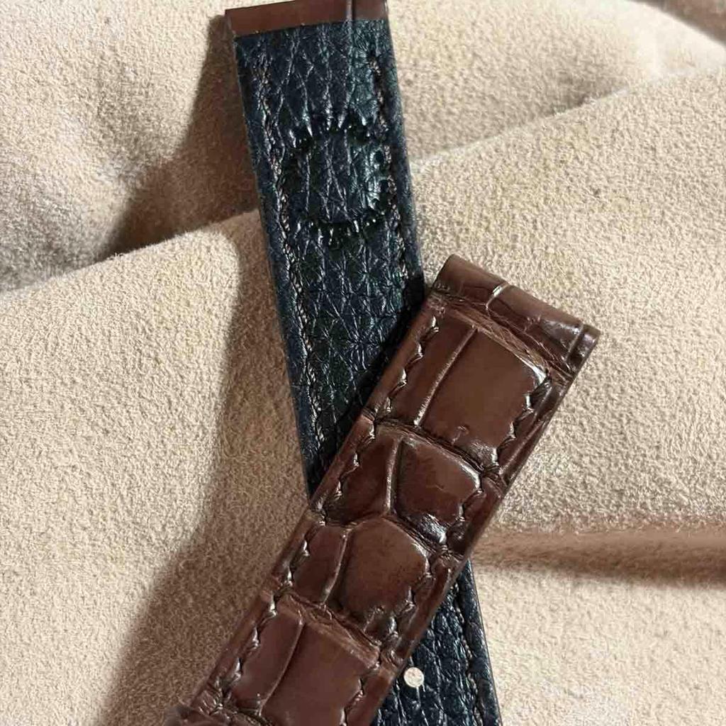 Used Cro-2196 Crocodile Watch Strap Brown (lug Width 18 Mm - Buckle Width 16 Mm)