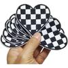Set of 12pcs Black and White Racing Day Race Day Checkered Flag Heart Iron On Embroidered Patches Appliques Machine Embroidery Jacket Denim Jeans