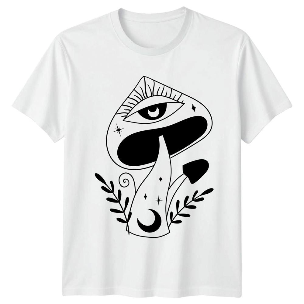 Mystical Mushroom Eye Moon Stars TShirt Boho Aesthetic Nature Spirituality S