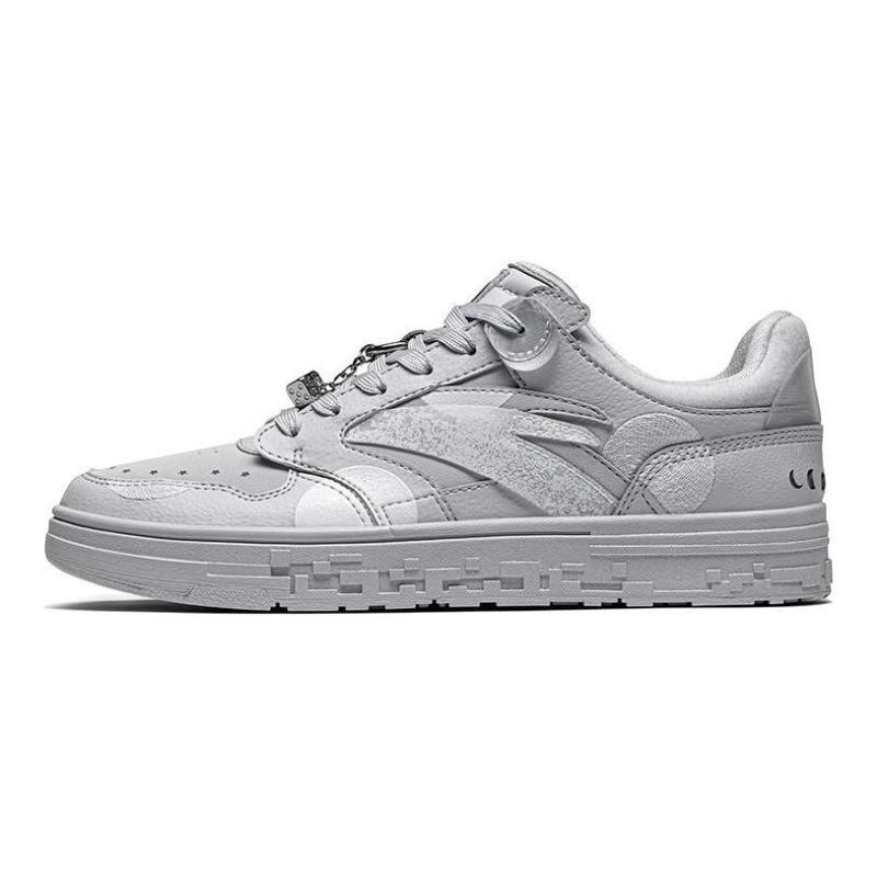 Anta Men Zouyue Synthetic Leather Low-top Skate Shoes Gray 112248066S-1 39