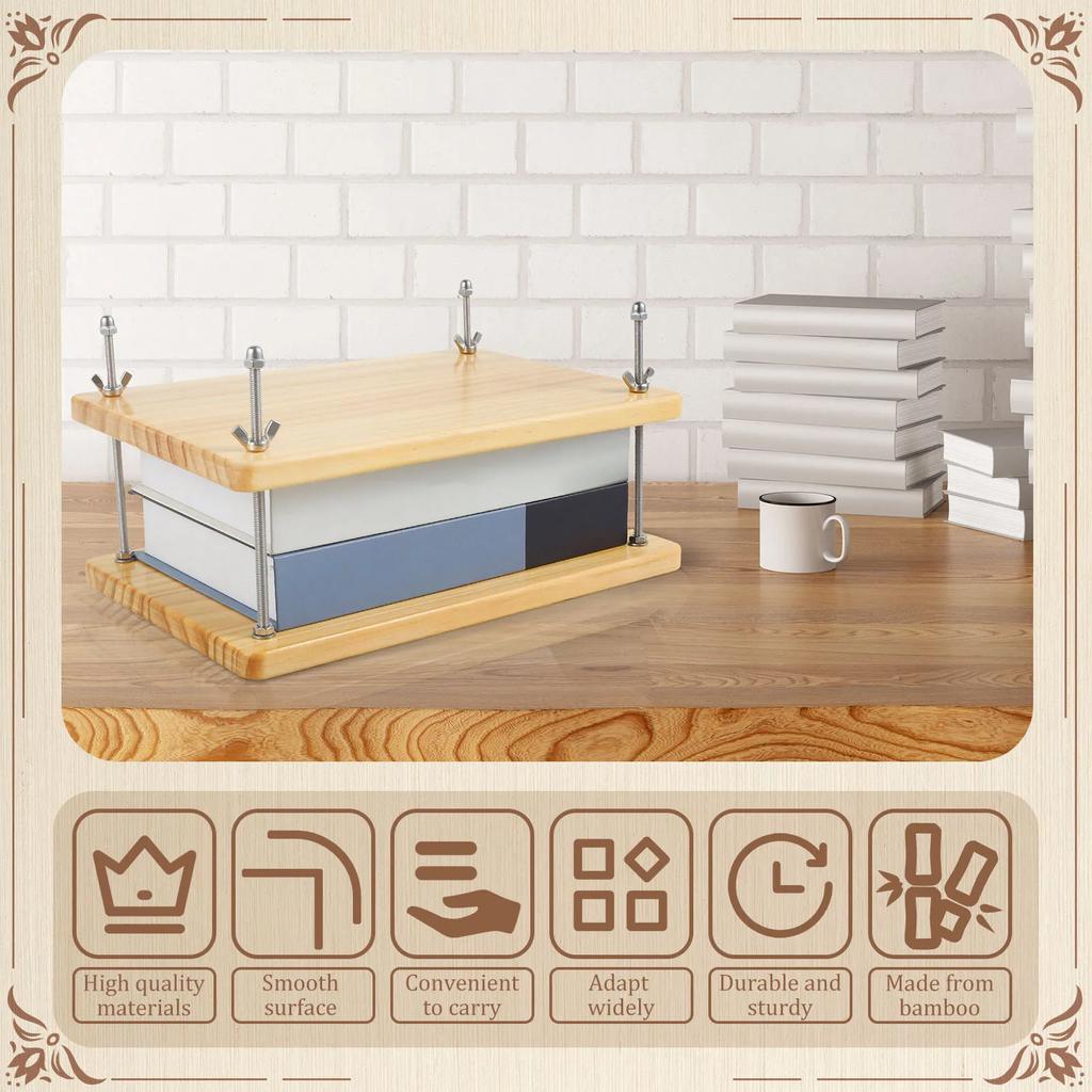 Book Press Bamboo Wood Book Binding Press Portable Flower Press Reusable Book Press Machine Multifunctional Bookbinding Press