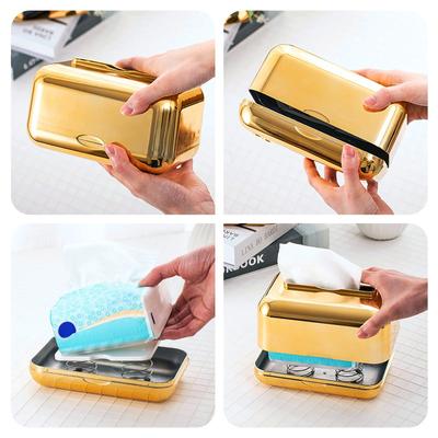 Caja de pañuelos con resorte creativo Caja de pañuelos con resorte de elevación automática Soporte de resorte para pañuelos Caja de pañuelos para automóvil Soporte de resorte