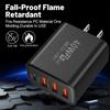 40W 4 Ports USB Type C Charger Quick Charge 3.0 EU/US/UK Plug Fast Charging For Samsung IPhone Xiaomi Phone PD Charge Adapter