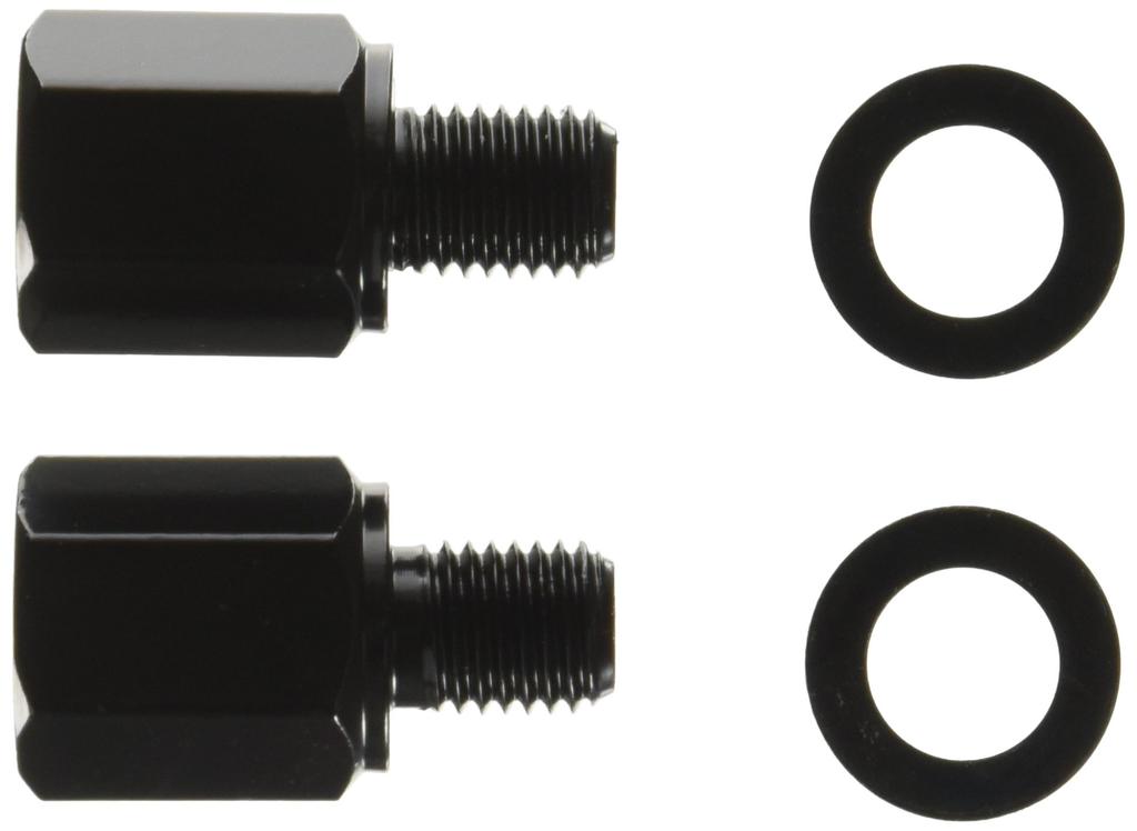 Tanax C-2 Motorcycle Mirror Napoleon Screw Diameter Conversion Adapter Black [Positive 8mm to Positive 10mm]