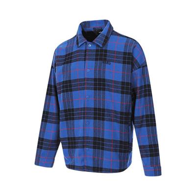 Tartan Shacket Woven Sports Collar Long Sleeve Shirt Men Shirts Blue VN000J0GDME