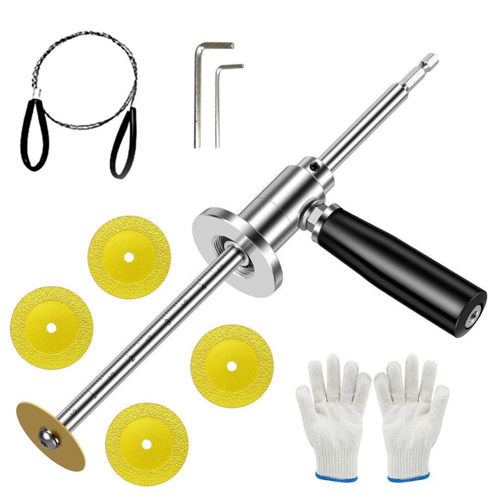 Stainless Steel PVC Pipe Cutter Tool with 5 Blades for 1-1/2 Inch To 8-inch PVC Tubes Inside Plumbing 7inch Cutting Depth