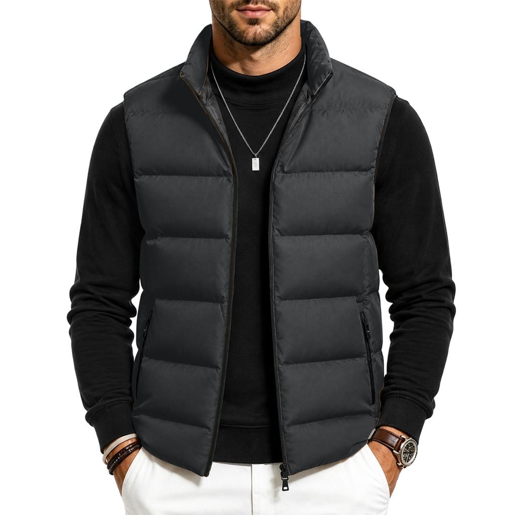 Men's Casual Thick Warm Vest for Fall and Winter