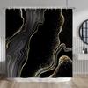 Black And Gold Marble Shower Curtain - Modern Luxury Abstract Decor - Washable Fabric Curtain - Decorative Bathroom Accessories