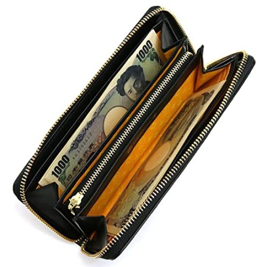 Castelbajac Round Zip Long Wallet with Coin Purse, Germain, 063615, Black