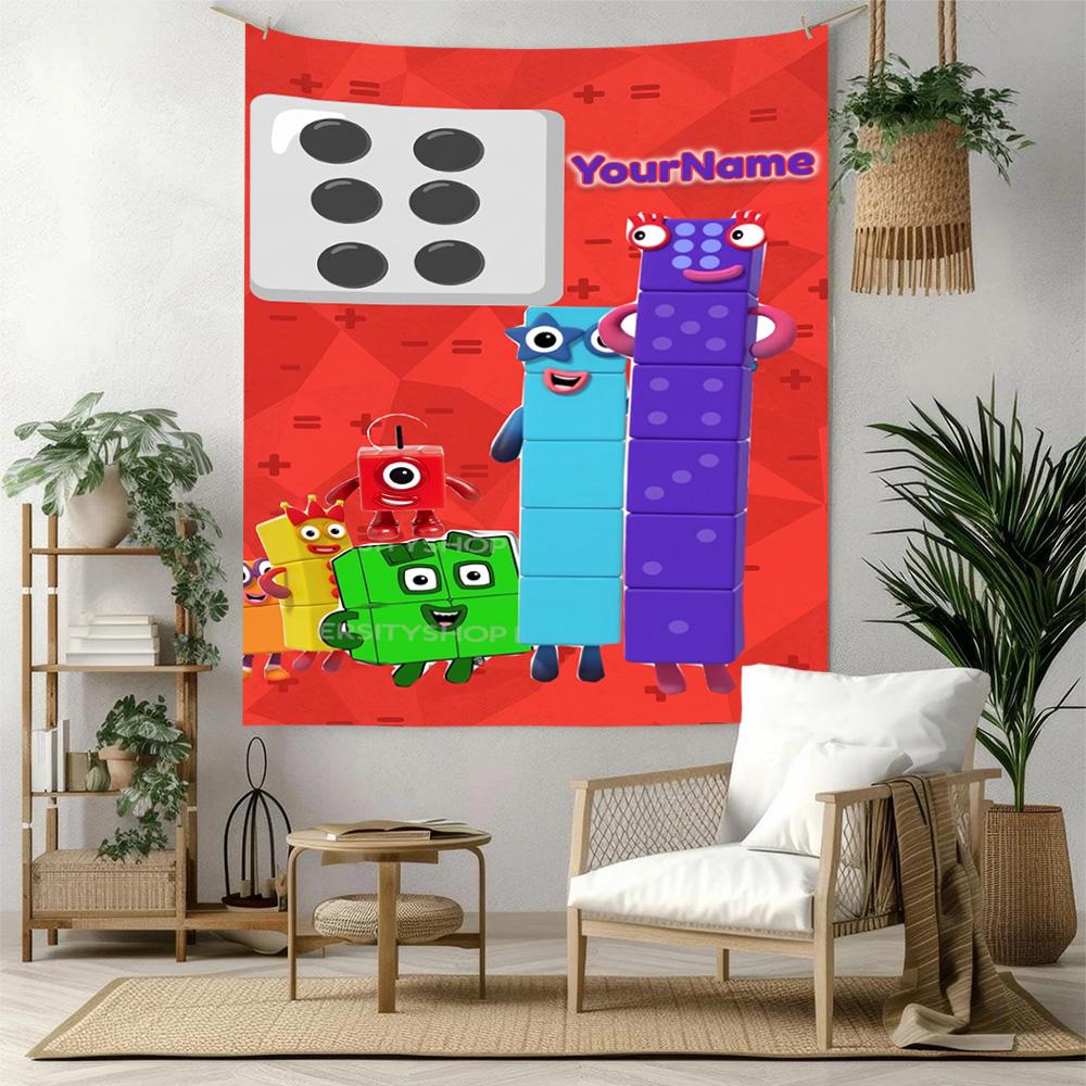 Numberblocks Benutzerdefinierter Name Wanddekoration Wandteppich Kunst Für Haustiergedenken Geburtstag Hochzeitsparty Kulisse Familiengeschenk