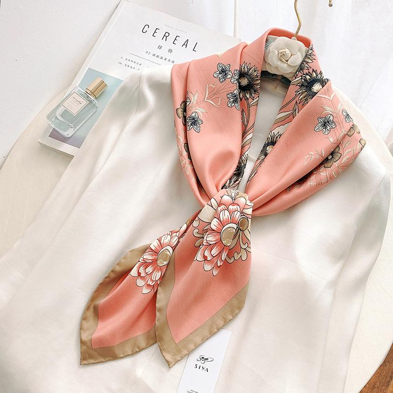 Summer new ink painter hand curling 91 square scarves in stock simulated silk twill temperament shawl manufacturer