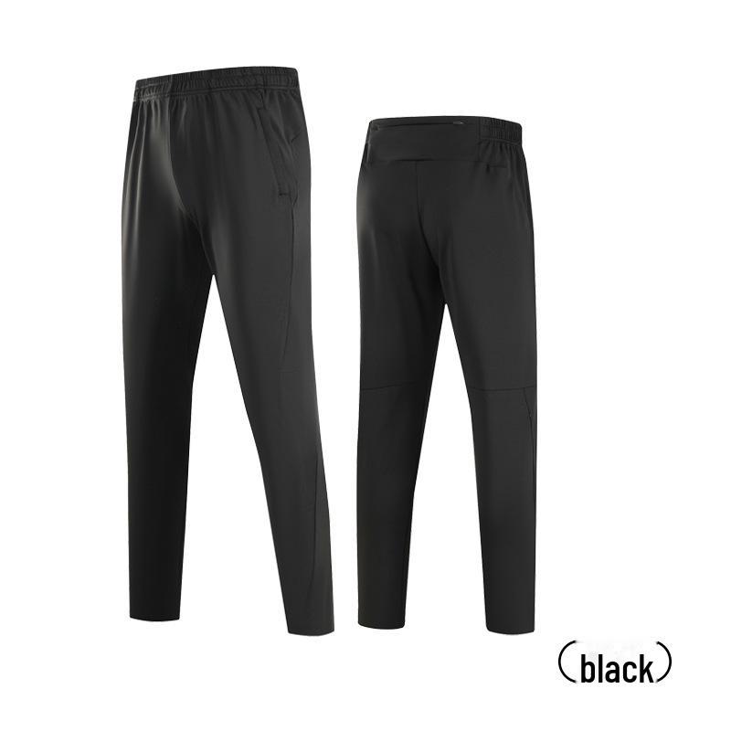 Quick-Dry Elastic Slim-Fit Knitted Sports Trousers for Running - Breathable, Warm, Brushed Milk Silk for Spring and Autumn