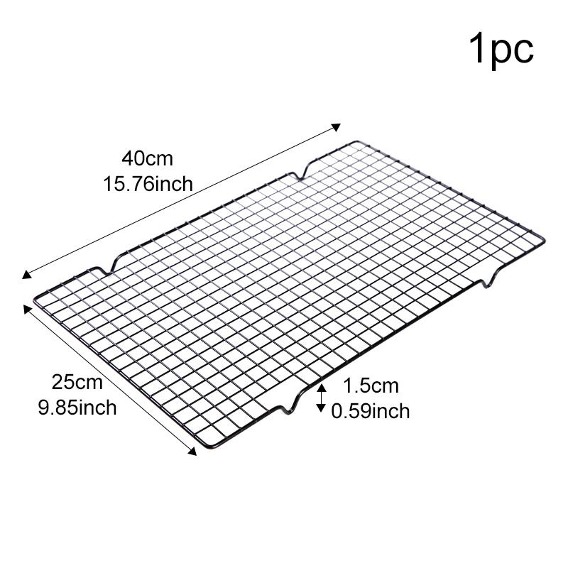 

1/2pcs Cake Cooling Rack Stainless Steel BBQ Bread Drip Dry Rack Cooling Grid Baking Pan Household Baking Tool Single Layer TMZ