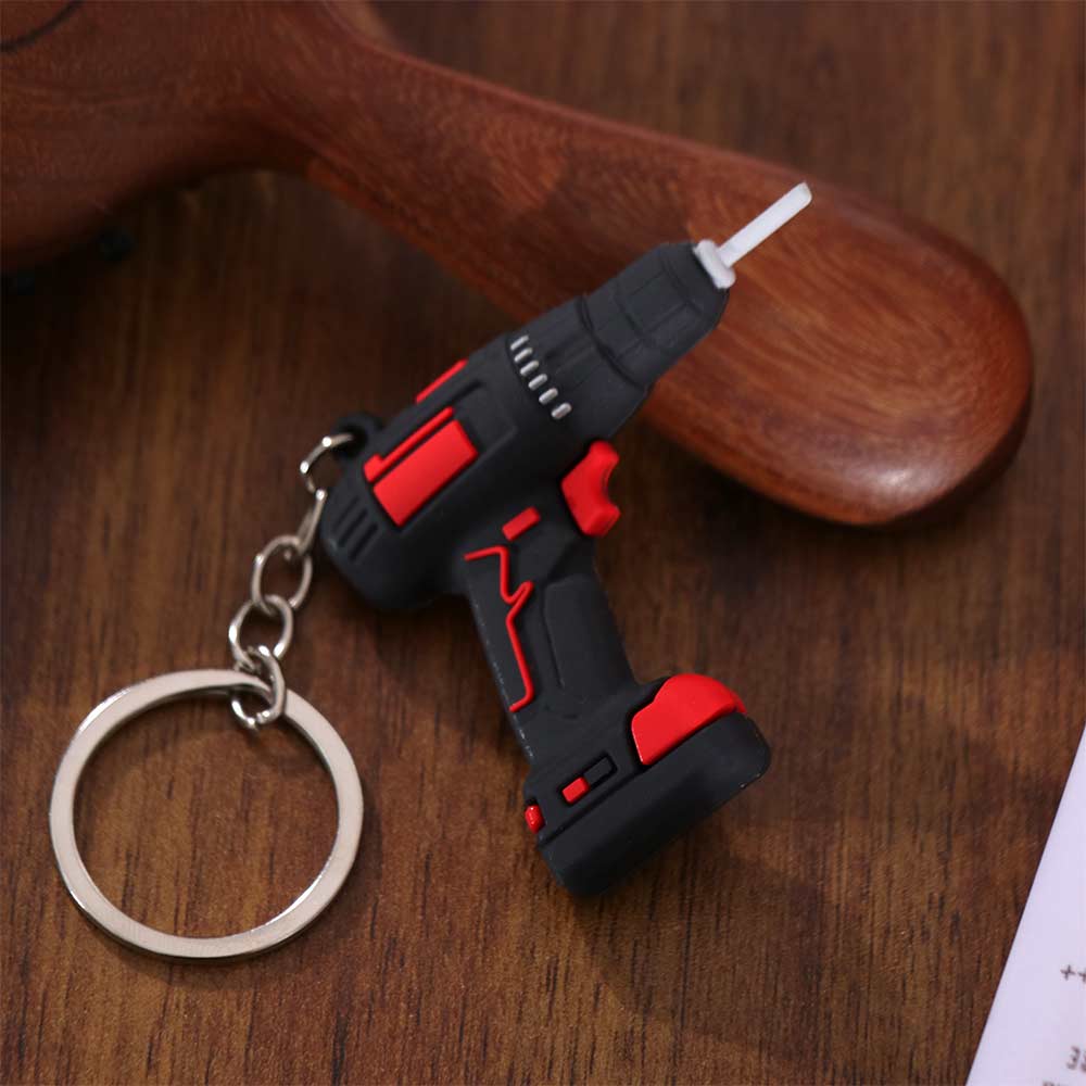 Lifelike Drill Key Ring Cool Design Mini Electric Drill Keychain Key Accessory