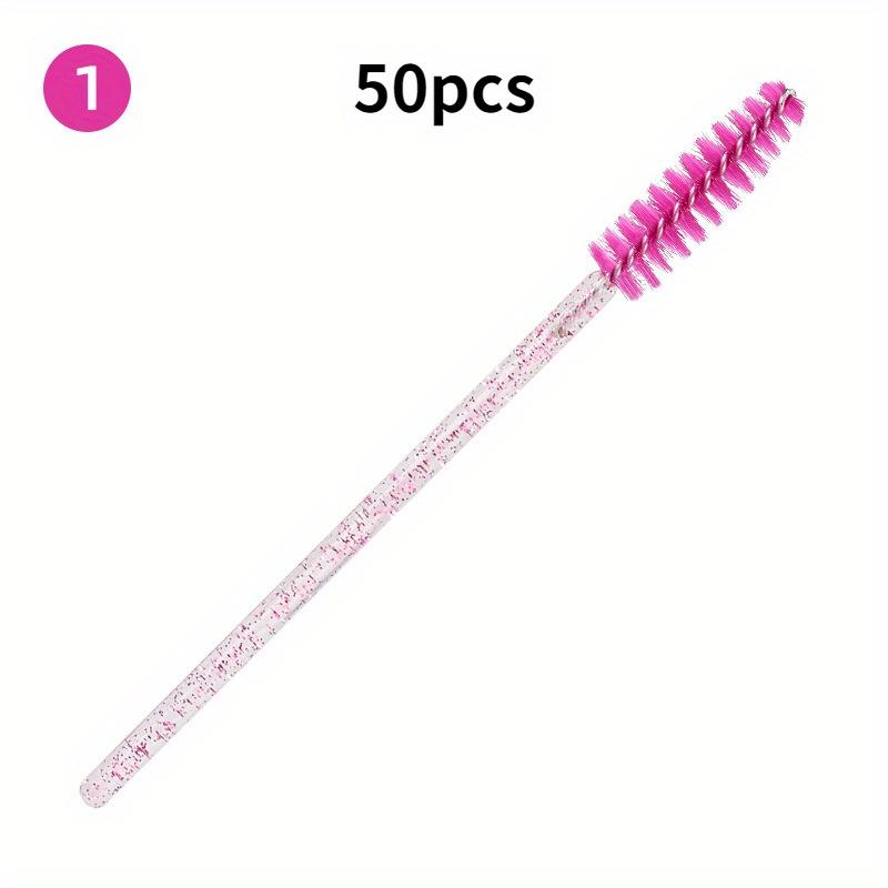 50 PCS/pack Colored Disposable Mascara Brush Grafted with Crystal Mascara Wand Colored Spiral Solid Mascara Brush
