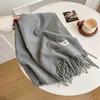 Womens Winter Warm Knitted Scarf With Mohair Blend Soft Shawl Students Casual Wear