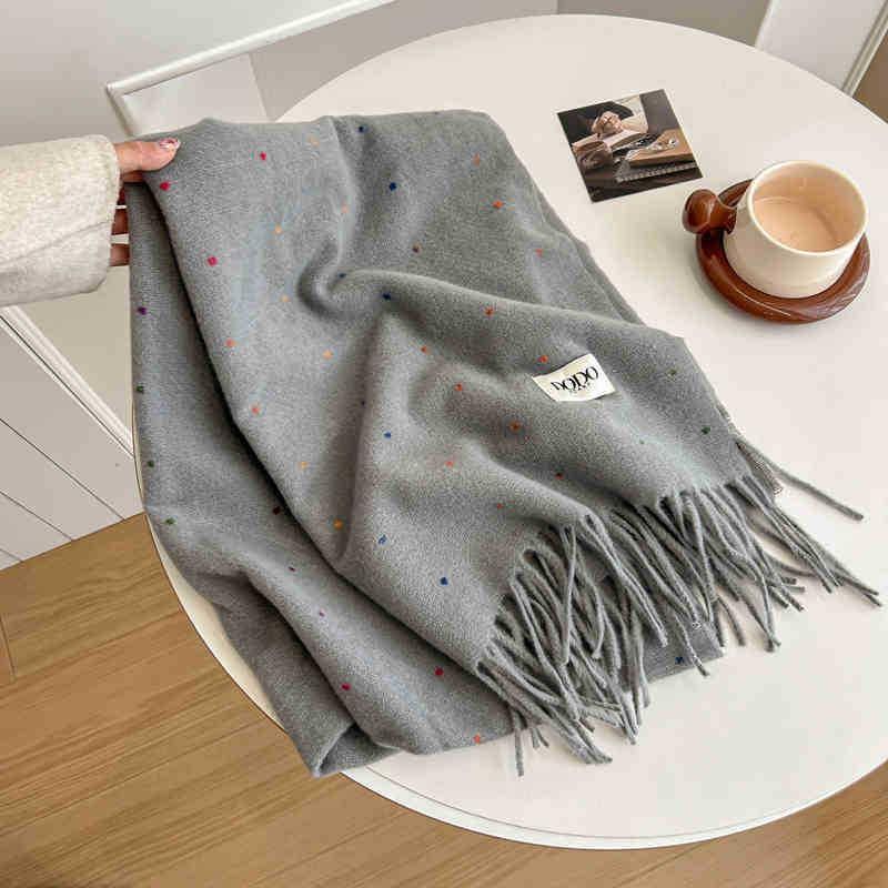 Womens Winter Warm Knitted Scarf With Mohair Blend Soft Shawl Students Casual Wear