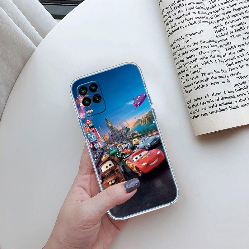 Cars Lightning McQueen Transparent Phone Case for Samsung Galaxy A04 A04S A14 A23 A34 A54 M23 M33 M52 M53
