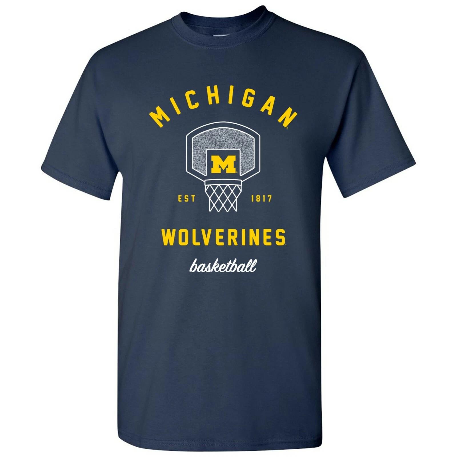 Michigan Wolverines Basketball Net T-Shirt - Navy 4XL