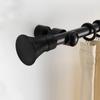 2 Pcs Decorative Head Curtain Rod Black Drapery End Caps Iron Rods Finials Only