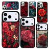 Capa Case for iPhone 17 Air 16 Pro Max 15 Plus 11 13 Mini 14 12 Back Phone Cover Red Roses
