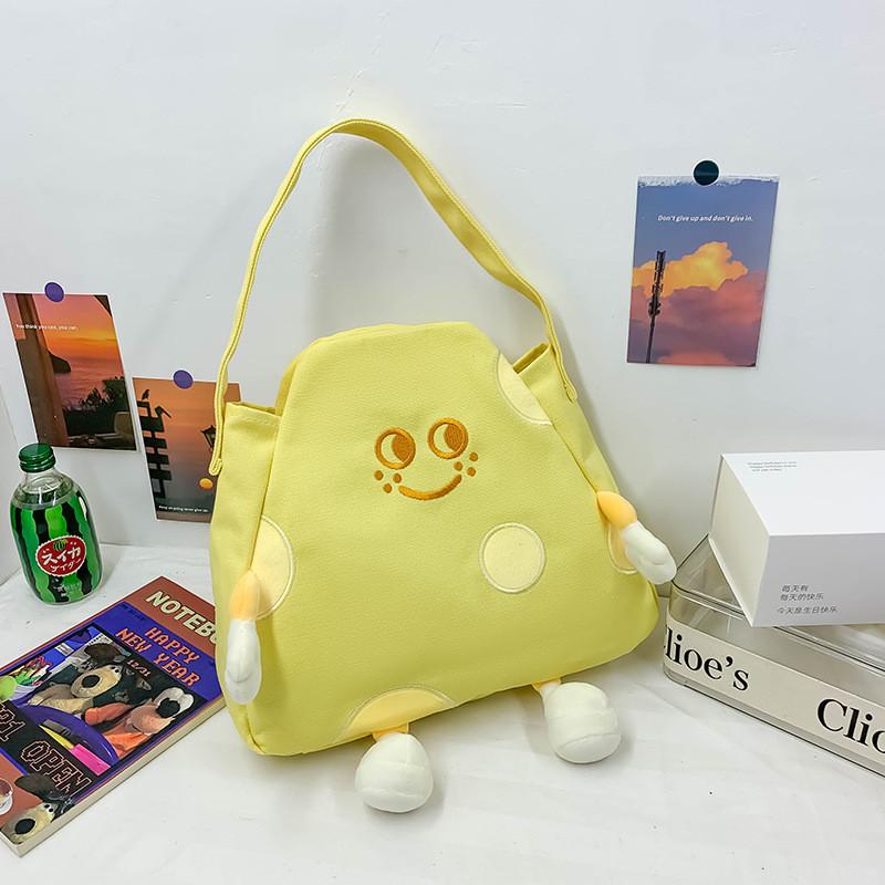 Stylish And Fun Yellow Canvas Toddler Backpack For Boys And Girls Perfect For Daily Use Yellow Shoulder