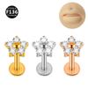 Titanium Alloy Zirconia Flower Labret Lip & Ear Stud