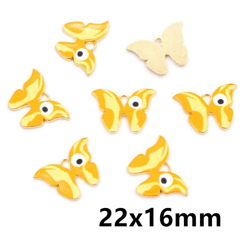 10pcs/lot 21x15mm Colorful Butterfly Charms Pendant Enamel Metal Small Charms Necklace Bracelet DIY Jewelry Making Accessories
