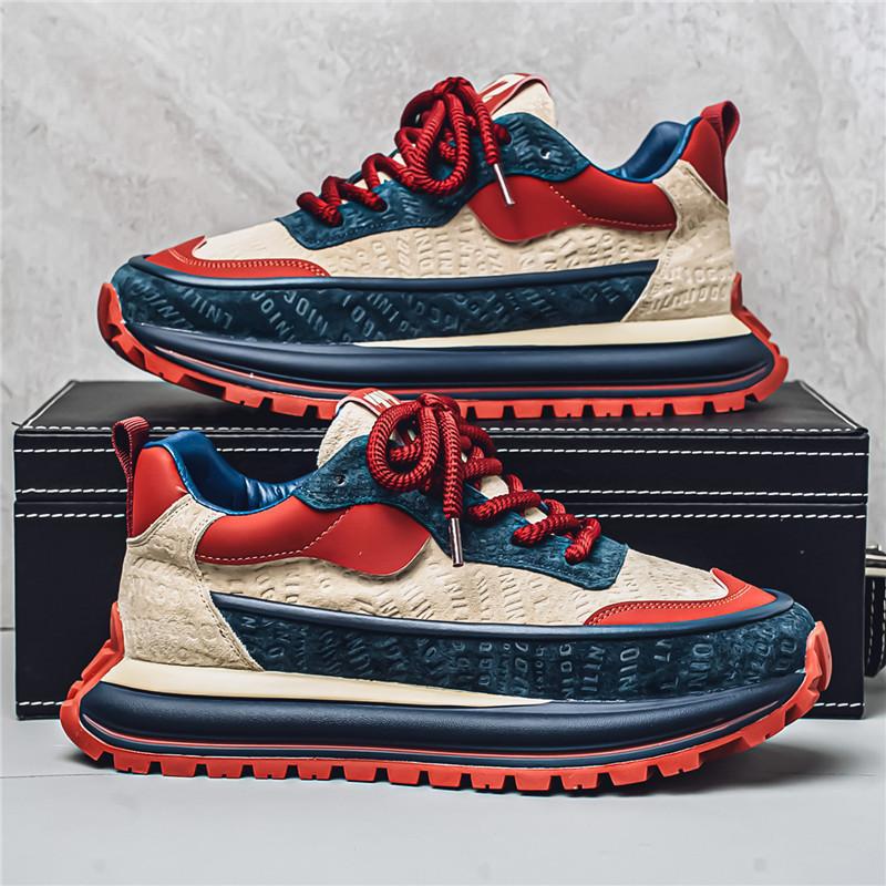 Men's shoes new spring student trend versatile thick-soled wear-resistant non-slip sports casual shoes men's low-top dad shoes