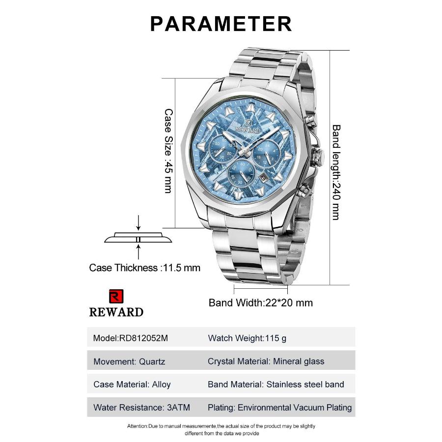 Watches for Men Stainless Steel Fashion Business Chronograph Watch Luminous Waterproof Luxury Men's Wrist Watch